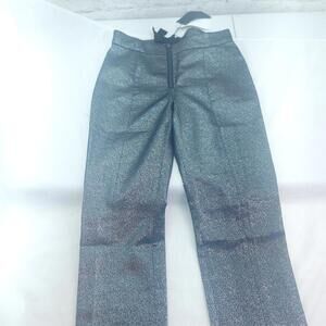 Zara Women's Metallic Gray Size Small Dress Pants Front Slits
